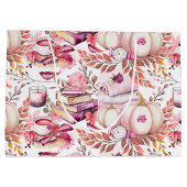 Mooie Shabby Chick Herfst Patroon Groot Cadeauzakje (Achterkant)