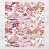 Mooie Shabby Chick Herfst Patroon Wijn Etiket (Enkel label)