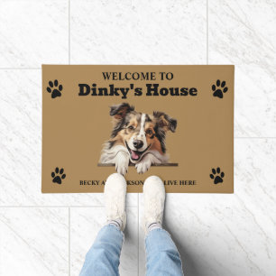 Mooie Shetland Sheepdog Hond Foto Deurmat