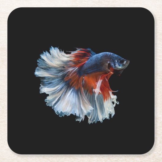Mooie Siamese Betta Fish Vierkante Kartonnen Onderzetter (Voorkant)