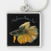 Mooie Siamese gevechtsvis Betta Halfmoon Sleutelhanger (Voorkant)