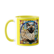 Mooie Siamese Kat Gebrandschilderd Glas