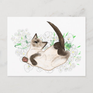 Mooie Siamese kat kunst cadeaus en accessoires Briefkaart