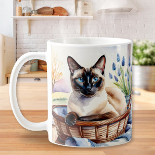 Mooie Siamese Kat Pet Ras Elegante Art Feline Koffiemok