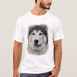 Mooie Siberische Husky Dog Face T Shirt