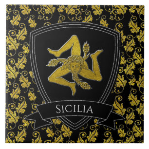 Mooie Siciliaanse Trinacria Tegeltje