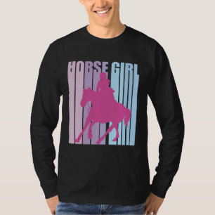 Mooie Silhouet Paardrijder Ridend op Grappig Paard T-shirt