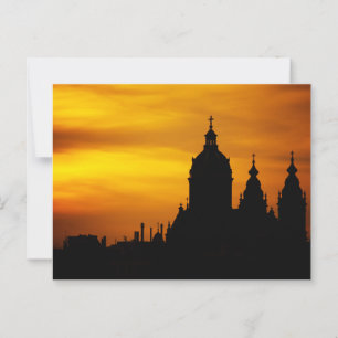 Mooie Silhouette Sunset Briefkaart