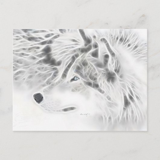 Mooie Silver Wolf Briefkaart (Voorkant)