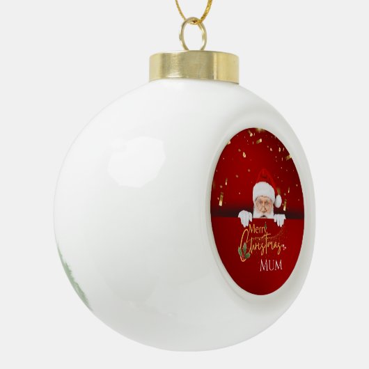 Mooie Sinterklaas Vrolijke Kersttekst Custom Keramische Bal Ornament (Links)