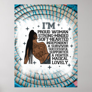 Mooie sista melanine vrouw zwart meisje magische p poster