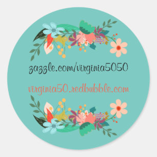 Mooie Sjabloon van de ventilatorgrens, Ronde Sticker