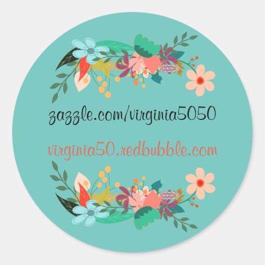 Mooie Sjabloon van de ventilatorgrens, Ronde Sticker (Voorkant)