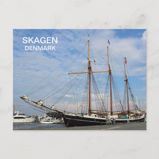 Mooie Skagen Denemarken Oude Schip Postard! Briefkaart (Voorkant)