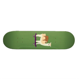 Mooie Skateboardende Lama met Slaande Luiaard Cade Skateboard