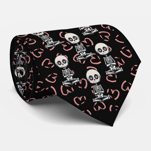 Mooie Skeleton Pattern Stropdas (Opgerold)