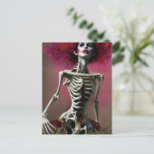Mooie skeletvrouw briefkaart (Staand voorkant)