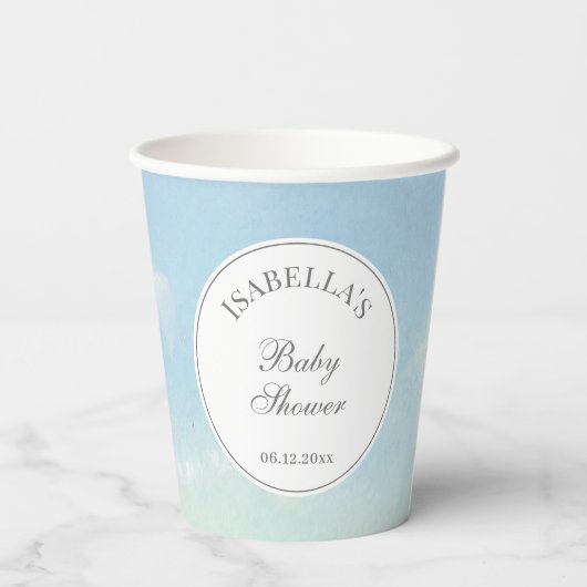 Mooie Sky and Clouds Cloud Nine Baby shower Papieren Bekers (Achterkant)