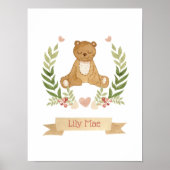 Mooie Slaapbeer Kinderkamer Muur Kunst Decor Poster (Voorkant)