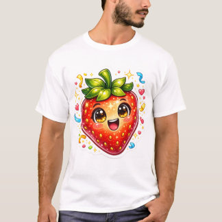 Mooie Slaapende Aardbei T-Shirt | Kawaii Fruit