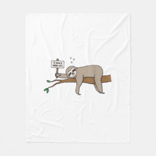 Mooie Slaapslak T-shirt Grappige Lui Moe Nappi Fleece Deken