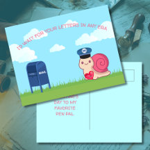 Mooie Slakkenpost Penvrienden Postkaart