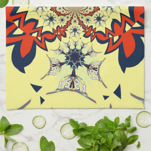 Mooie, slimme, kleurrijke Floral Pattern-kunst Theedoek (Gevouwen)