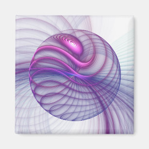 Mooie slinger moderne abstracte fractal kunst roze magneet