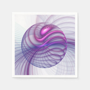 Mooie slinger moderne abstracte fractal kunst roze servet