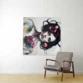 Mooie slordige vrouw  wandkleed (In Situ (horizontaal))