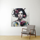 Mooie slordige vrouw  wandkleed (In situ)