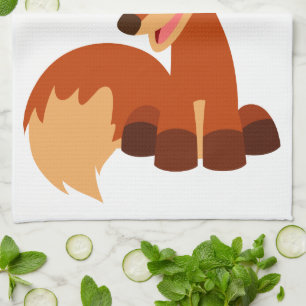 Mooie sluwe cartoon vos keukendoek theedoek