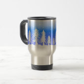 Mooie Sneeuwkerstbomen Reisbeker (Voorkant links)