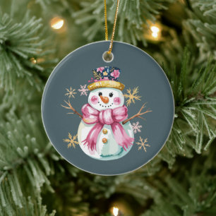 Mooie Sneeuwman Winter Vakantie Kerst Cute  Keramisch Ornament