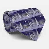 Mooie sneeuwpop in de nacht stropdas (Opgerold)