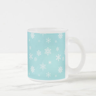 Mooie Sneeuwvlok Patroon Matglas Koffiemok