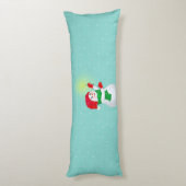 Mooie Snowman op Light Blauwgroen Body Pillow Lichaamskussen (Achterkant (Verticaal))