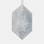 Mooie Snowy Snowflake kerst Glas Ornament (Voorkant Rechts)