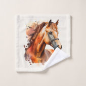 Mooie Sorrel Horse Portrait Pattern Bad Handdoek (Wasdoekje)