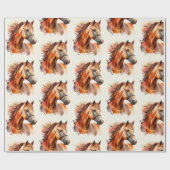 Mooie Sorrel Horse Portrait Pattern Cadeaupapier (Vlak)