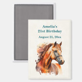 Mooie Sorrel Horse Verjaardag Save the Date Magneet (Voorkant / Achterkant)