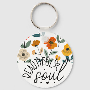 Mooie Soul Floral Graphic design Inspirerend Sleutelhanger
