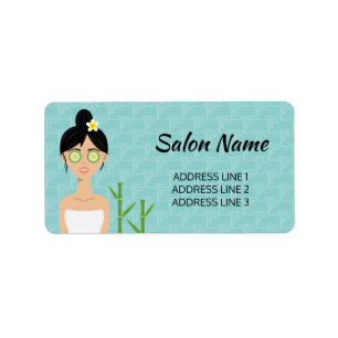Mooie Spa Vrouw Illustratie & Aangepaste Salon Inf Etiket