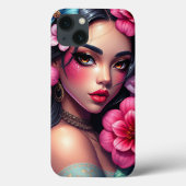 Mooie Spaanse anime vrouw Case-Mate iPhone Case (Achterkant)