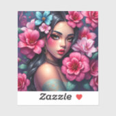 Mooie Spaanse anime vrouw Sticker (Vel)