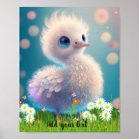 Mooie Speelse Illustratie van Ooievaar Baby Vogel 