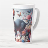 Mooie Sphynx Kat & Bloemen Latte Mok (Rechterhoek)