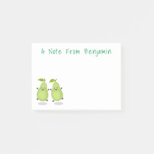 Mooie springperen cartoon illustratie post-it® notes