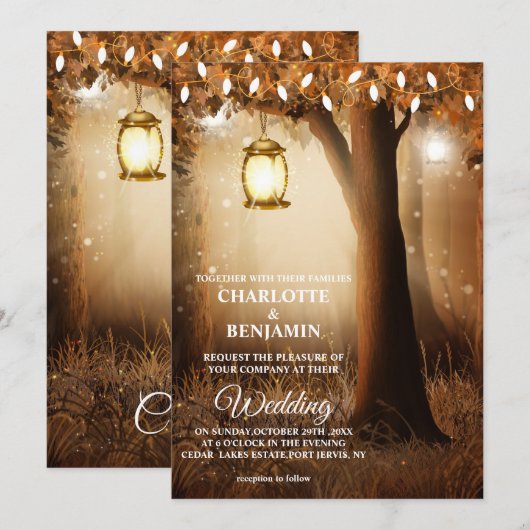 Mooie sprookjessprookjes met gekantelde woudbruilo kaart (Voorkant / Achterkant)