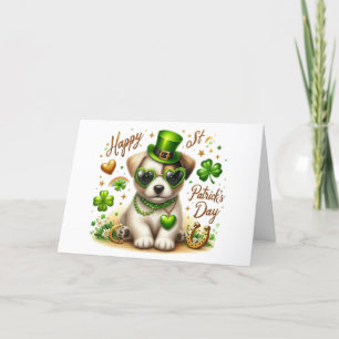 Mooie St. Patrick's Day-hond vakantiekaart Feestdagen Kaart